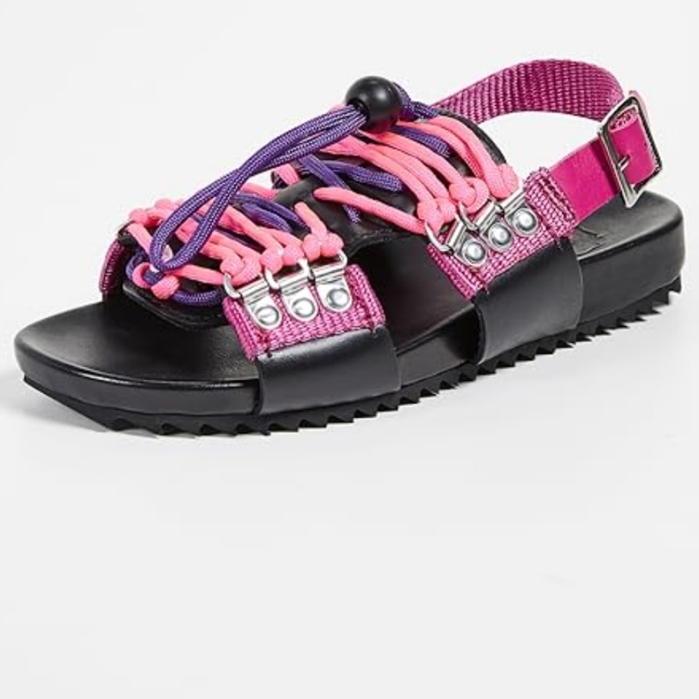 Grenson Vibrant Pink and Purple Sandals with Modern Design